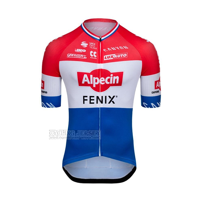 2022 Cycling Jersey Alpecin Fenix Red White Blue Short Sleeve and Bib Short